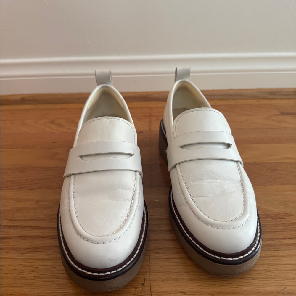 Everlane The Modern Loafer in White Leather – Size 8.5